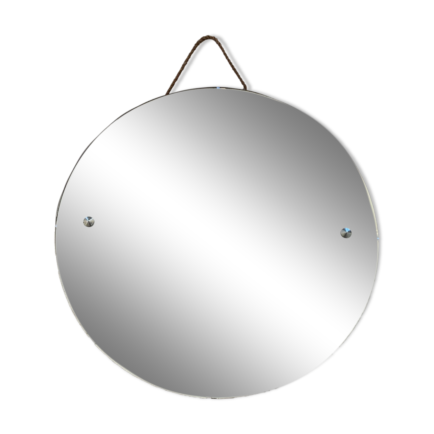 Old beveled round mirror 60cm