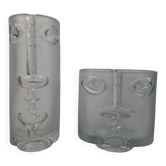Adolf Matura Face Vases Model 3483 & 3484, Sklo Union, 1972