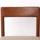 1 sur 4 Chaise de salle à manger en chêne du milieu du siècle – Vintage années 1960, revêtement gris clair