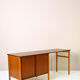 Scandinavian desk with bookcase and compartment with sliding doors