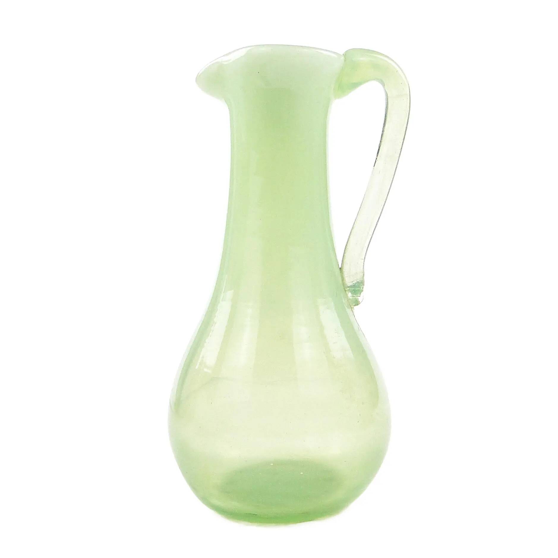 Jug, minimalism, turquoise glass, design by J. Słuczan-Orkusz, Poland, 1970s
