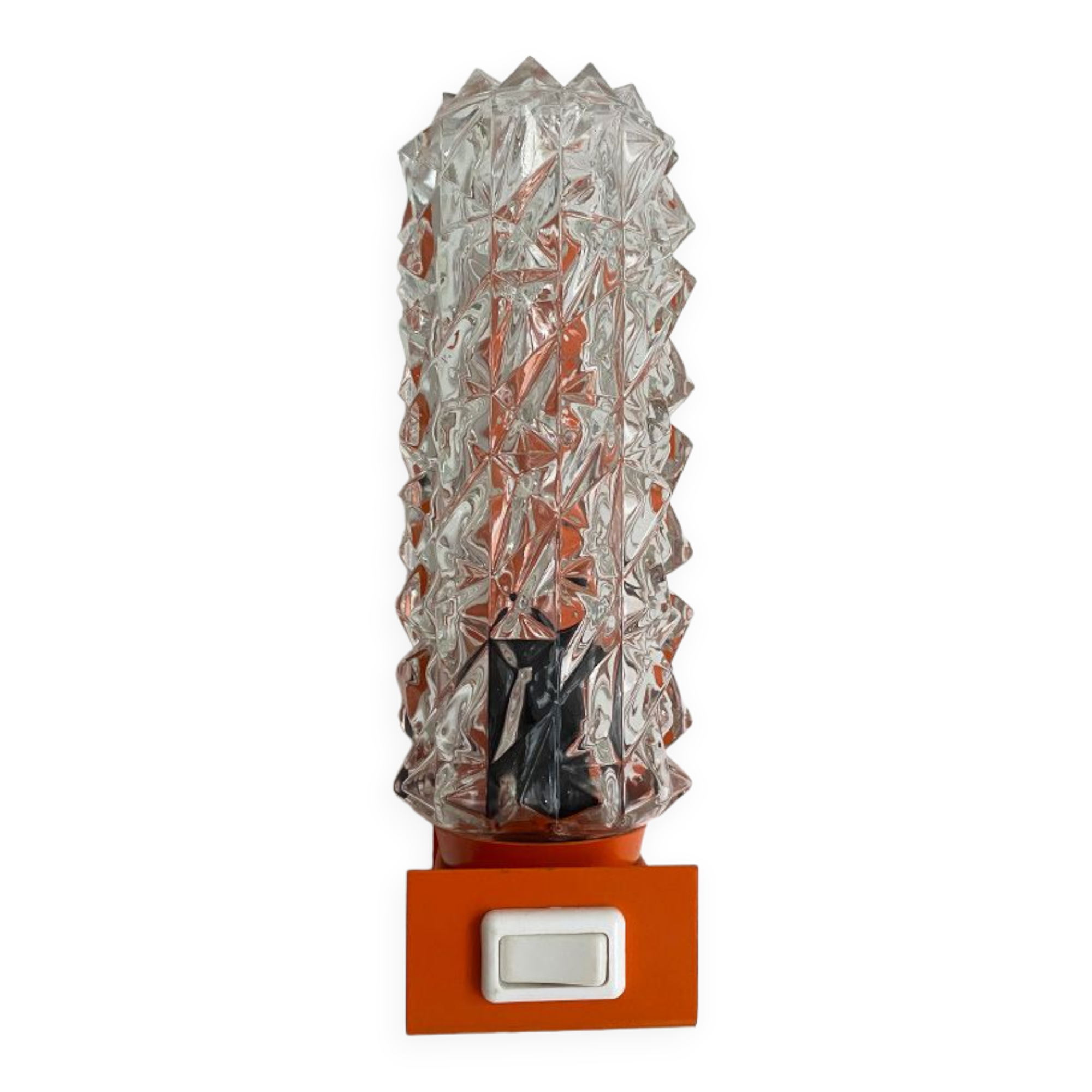 Lamp / wall lamp metal orange diamond globe 70s