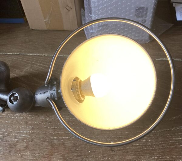 Lampe Applique Jieldé noir graphite industriel vintage 50