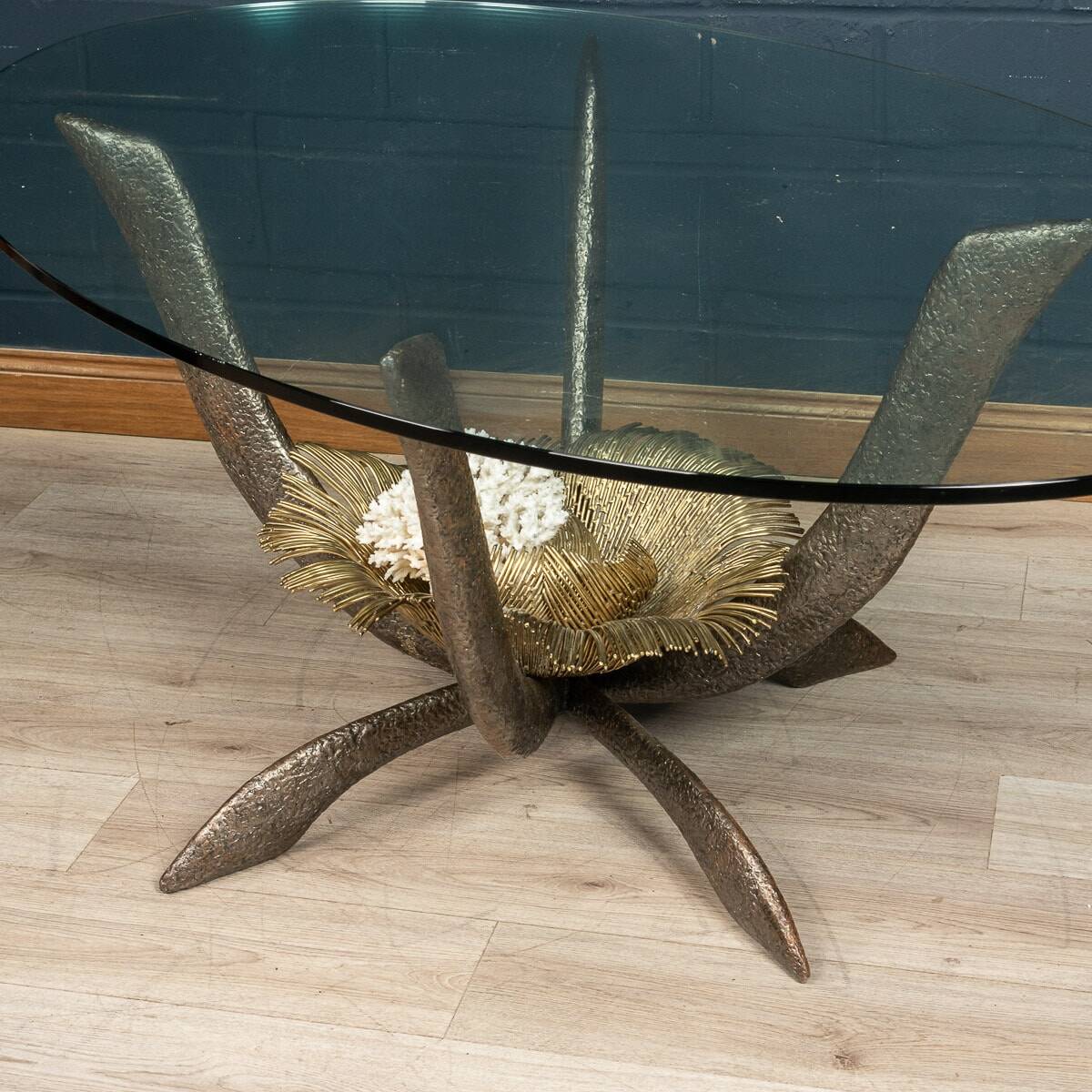 Rare 20thc french dining table by jacques duval brasseur, france c.1970