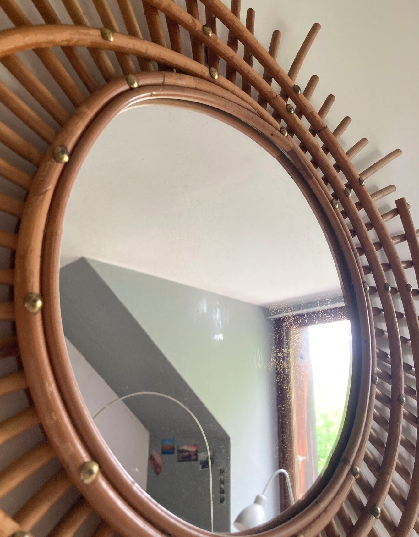 Vintage ortf rattan mirror