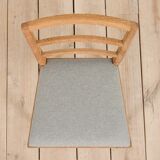 Set Of 6 Mid Century oak dining chairs by Fritz Hansen, natural wool upholstery, 1950s