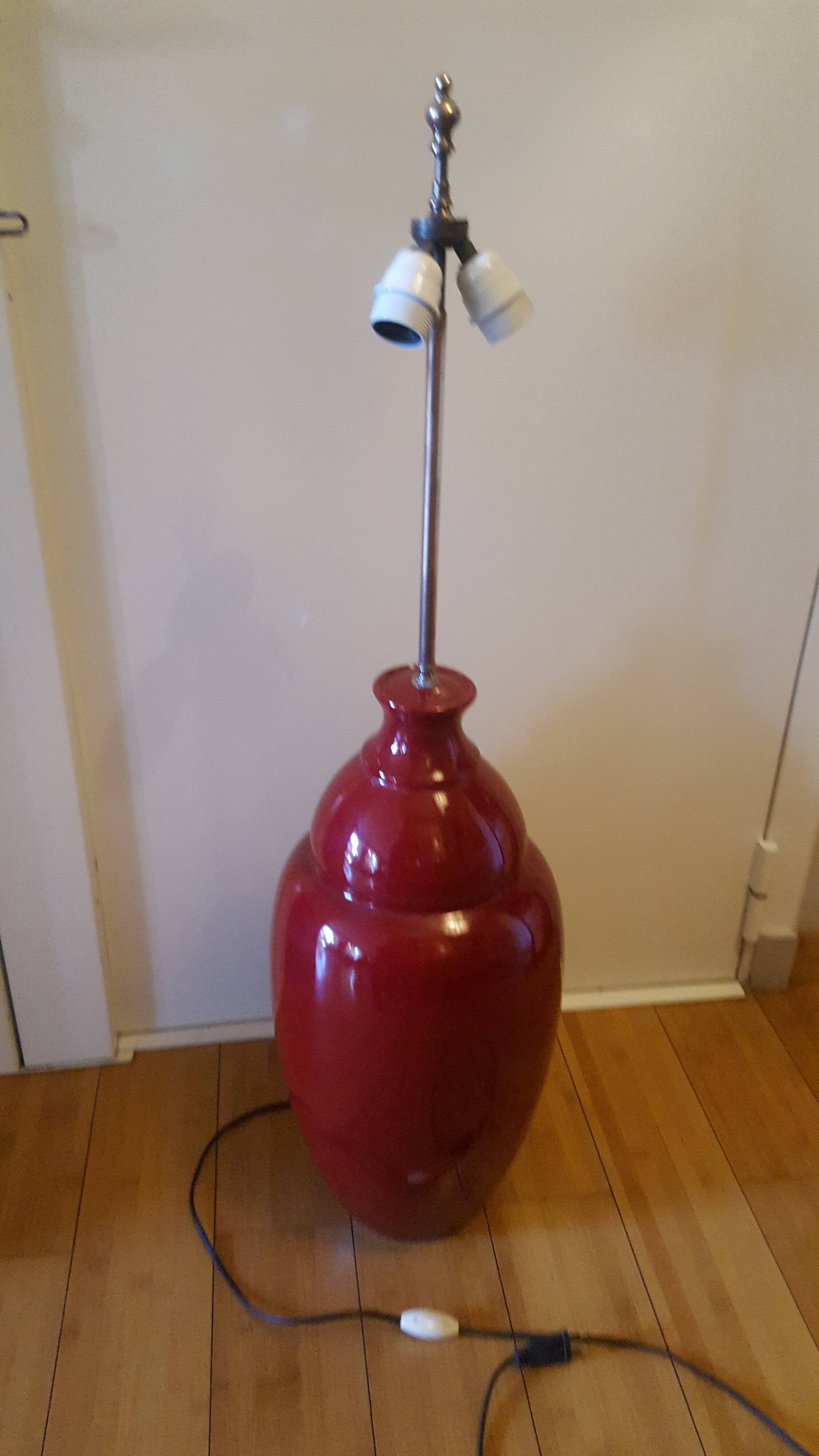 Lampadaire en céramique avec abat jour , Jacques Molin