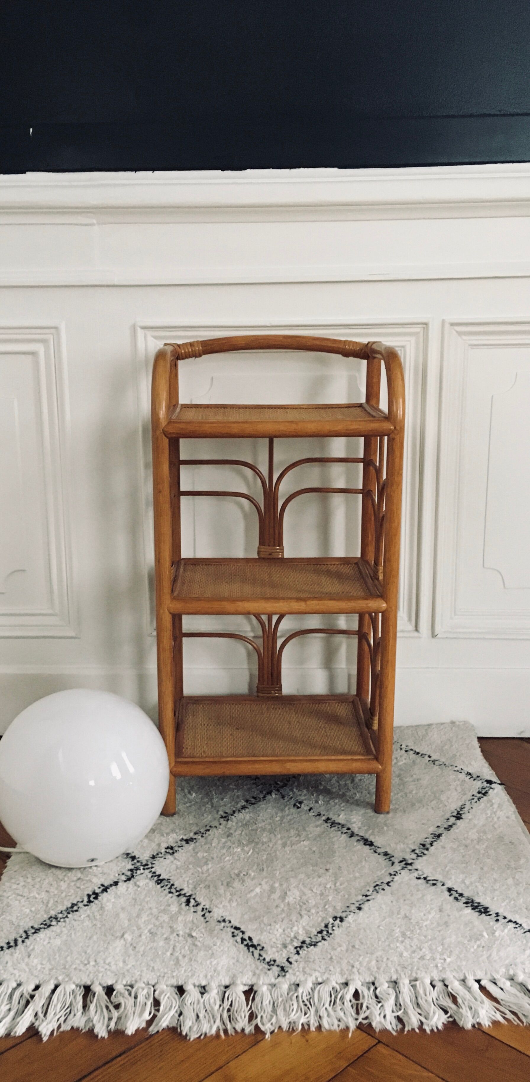 Bamboo and rattan shelf 80