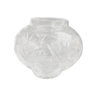 Vase boule cristal taillé