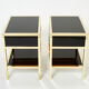 Pair of brass lacquered bedside tables by Michel Pigneres 1970