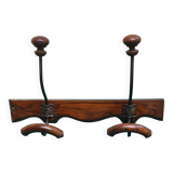 Wall-mounted mat rack with 2 hooks
