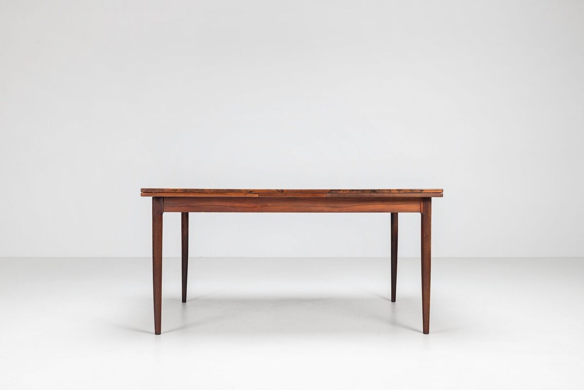 Niels Otto Moller large extendable dining table rosewood Denmark 1960
