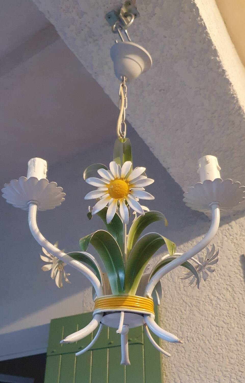 Wrought iron flower chandelier