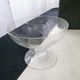 Set of 6 low glass champagne glasses ground decoration. 50s