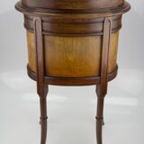 Louis XVI style walnut and marble cabinet