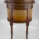 Louis XVI style walnut and marble cabinet