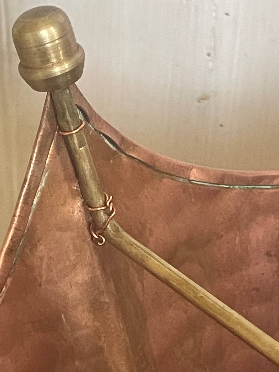 Vintage copper and brass umbrella stand