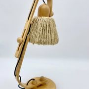 Articulated lamp in wood and rope, 1970s