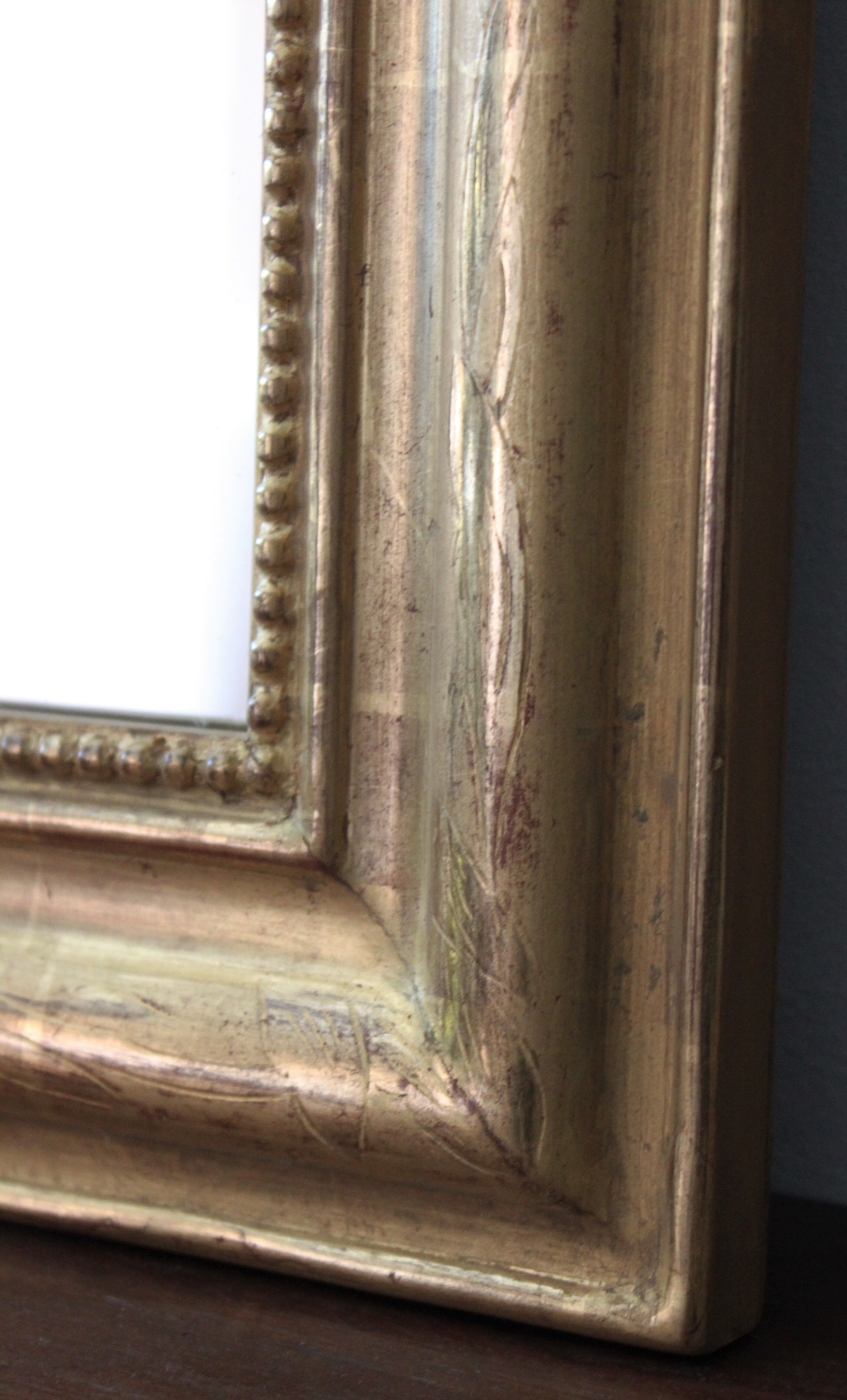 Gilded Louis Philippe mirror dated 1896