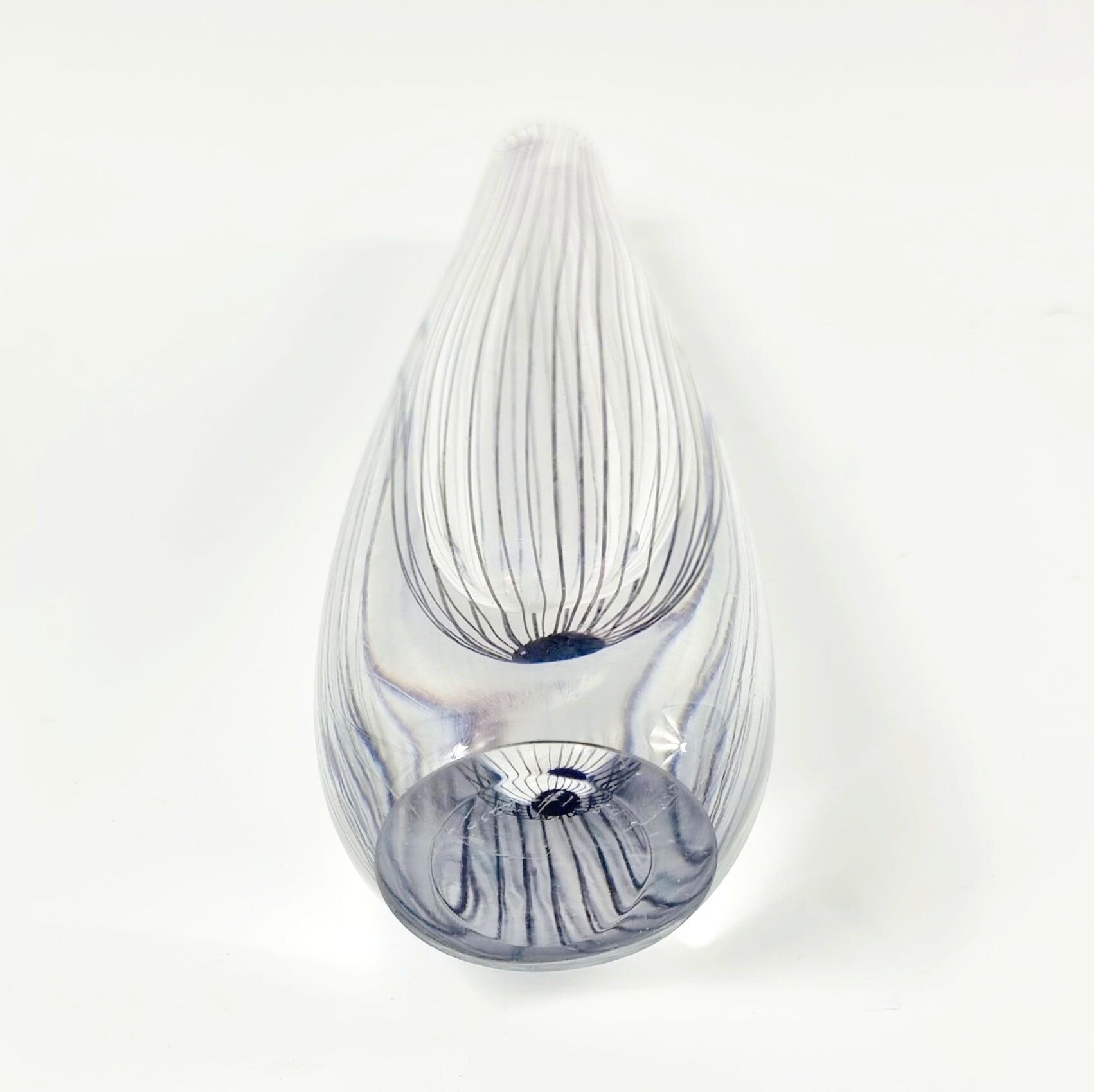 Large Mid-Century Scandinavian Striped Glass Vase by Vicke Lindstrand for Kosta, Sweden, 1950s