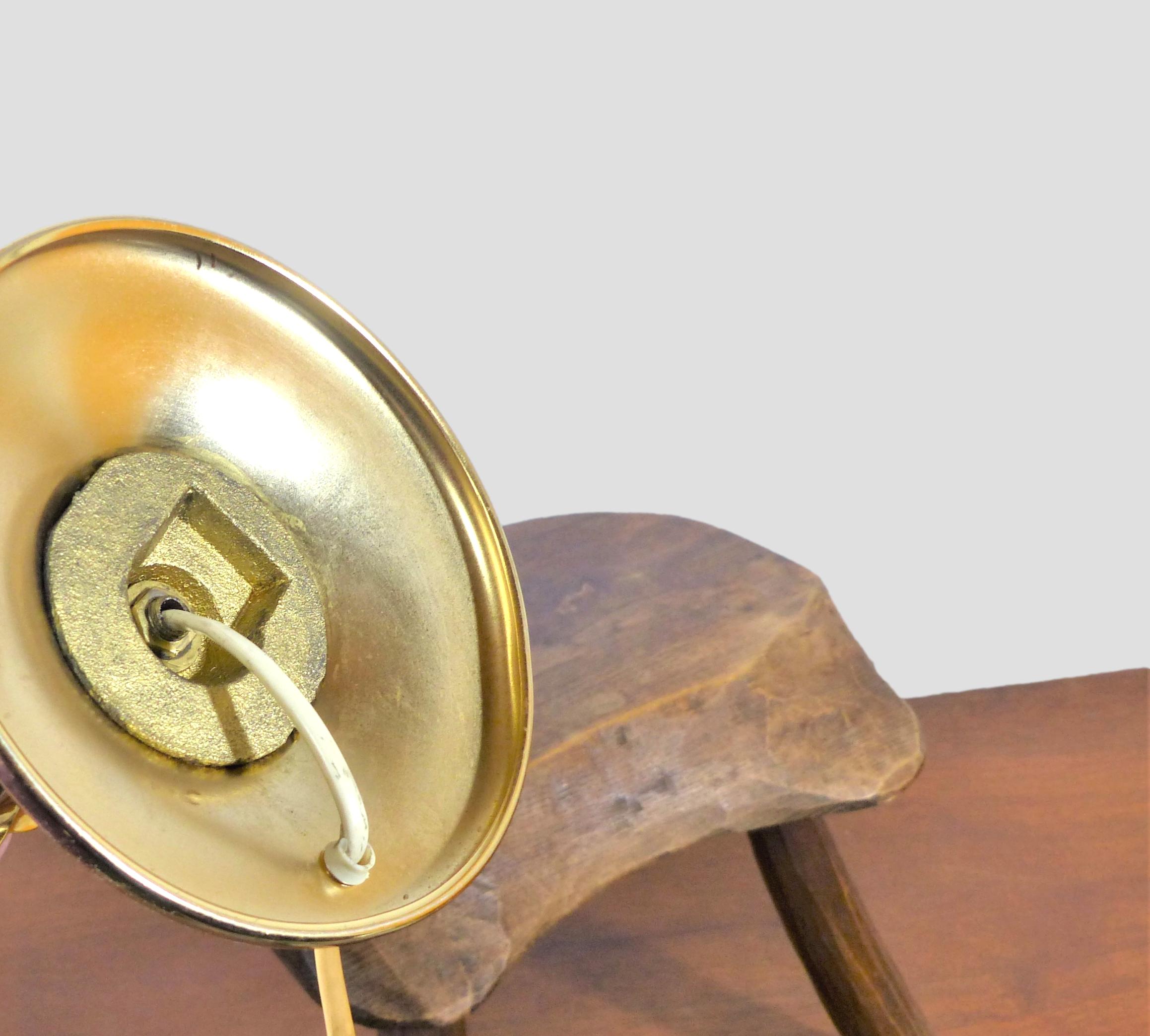 Brass table lamp stand with palmettes