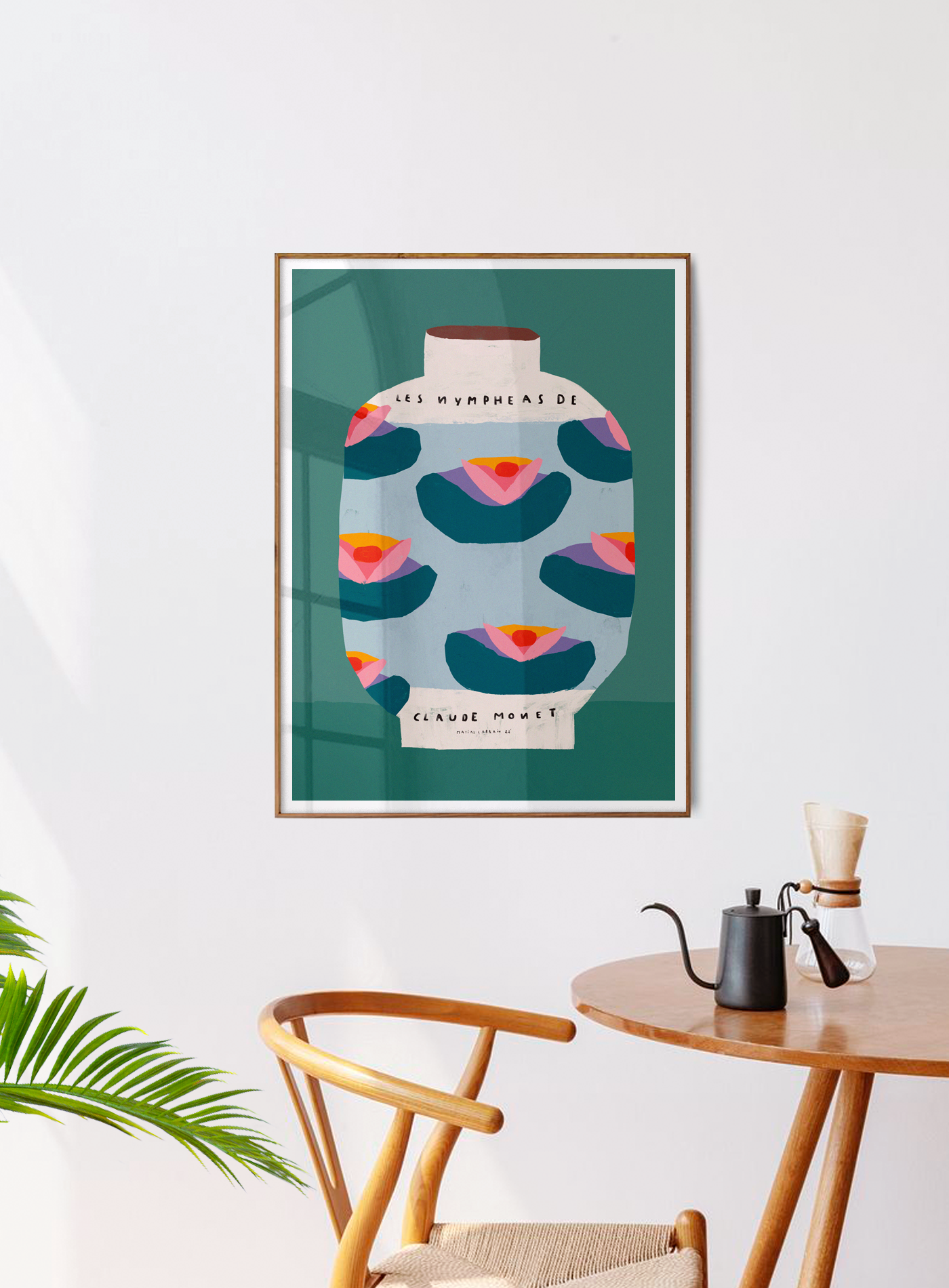 Wall poster colorful vase water lilies 30cm*40cm