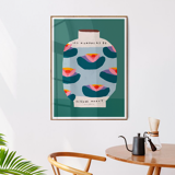 Affiche murale vase coloré nénuphars 30cm*40cm