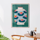Affiche murale vase coloré nénuphars 30cm*40cm