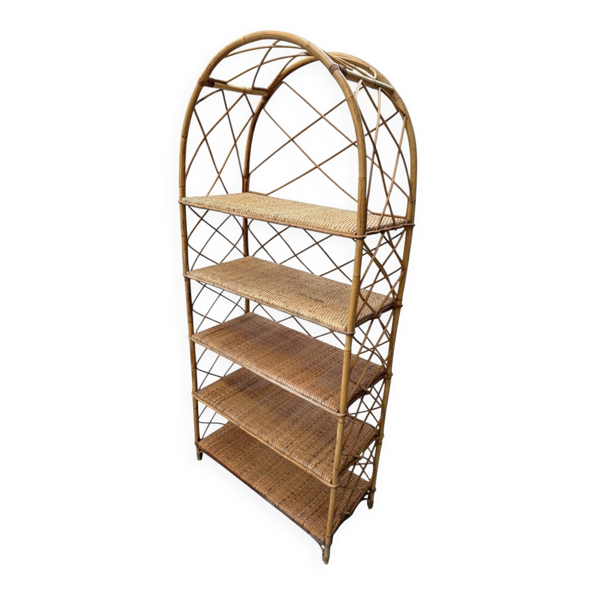 Étagère en Rotin des années 60 France
