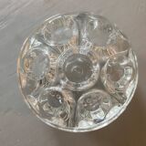 Old glass flower stick on pewter foot