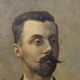 Portrait huile sur panneau - Homme à la moustache