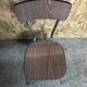 Old chair kitchen formica imitat° wood + feet compass metal chrome vintage