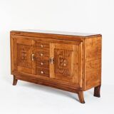 Solid oak Art Deco style sideboard, France, 1950s