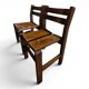 Paire de chaises en orme massif, style Maison Regain