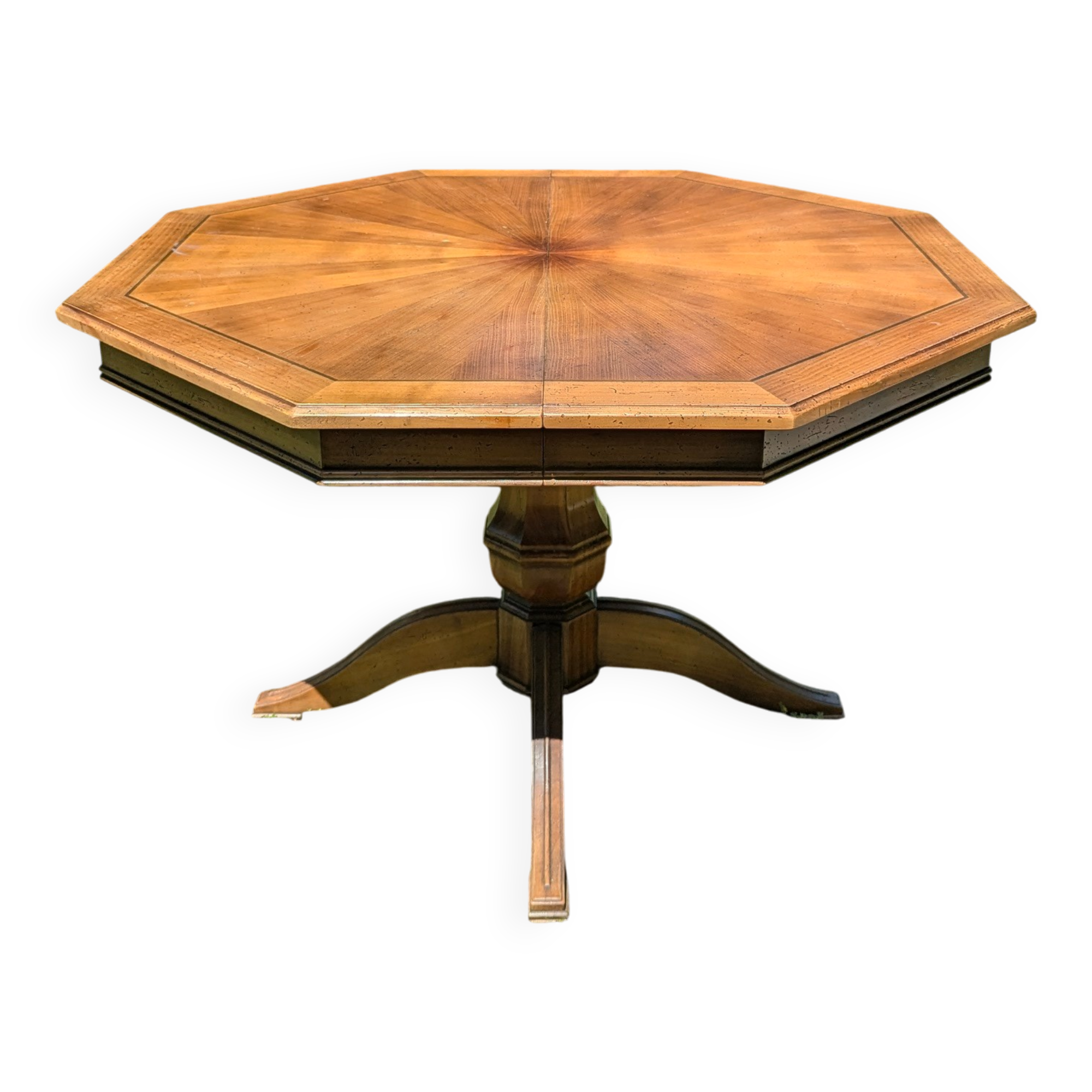 Table de salle à manger octogonale extensible en bois
