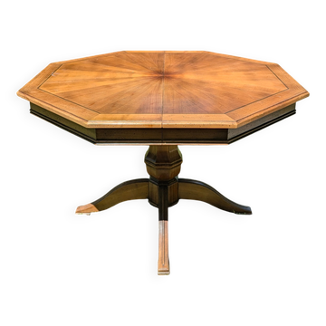 Table de salle à manger octogonale extensible en bois