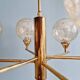 Brass chandelier with amber cracked glass globes, 1950s-60s