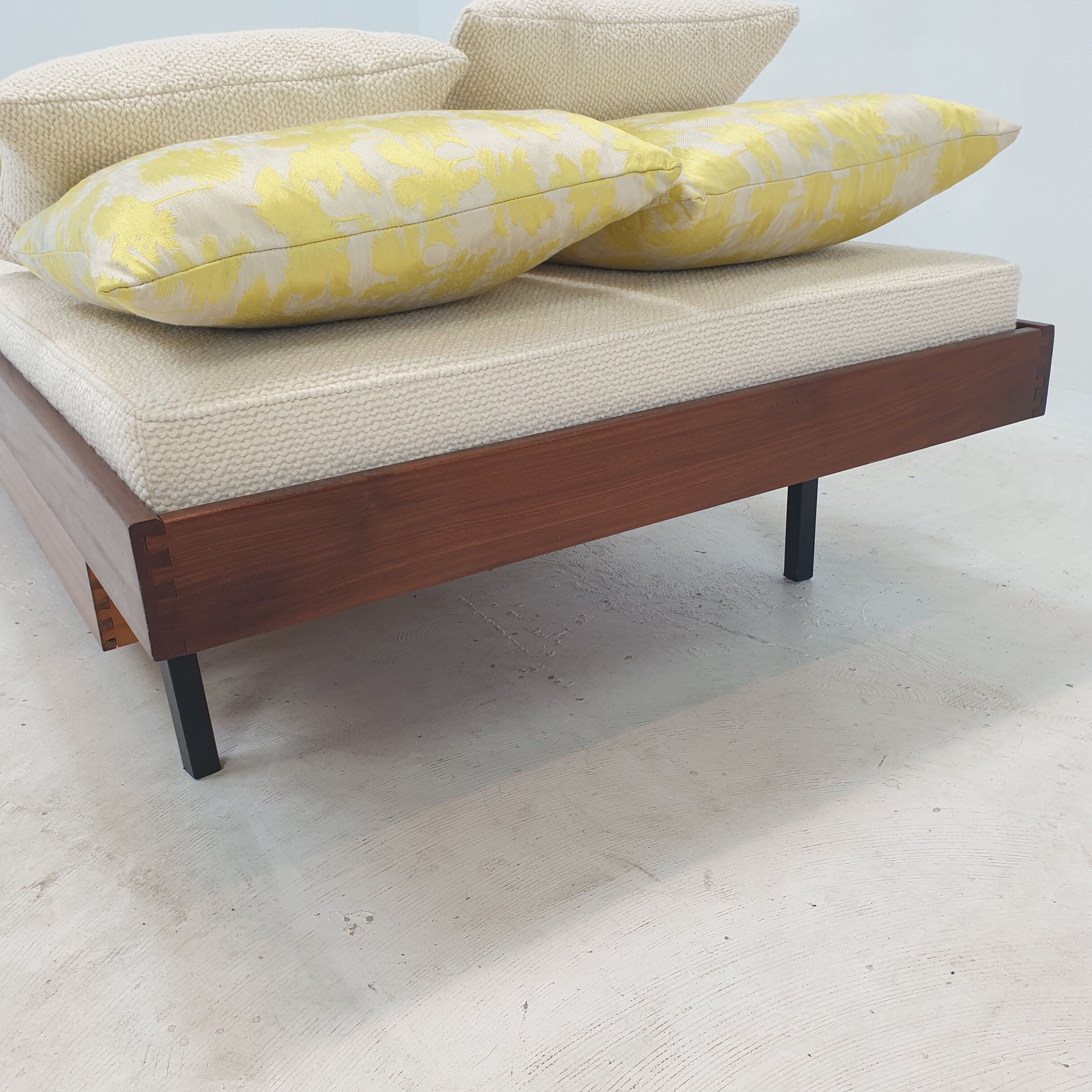 Teak Daybed with Dedar Cushions and Bolster, 1960s