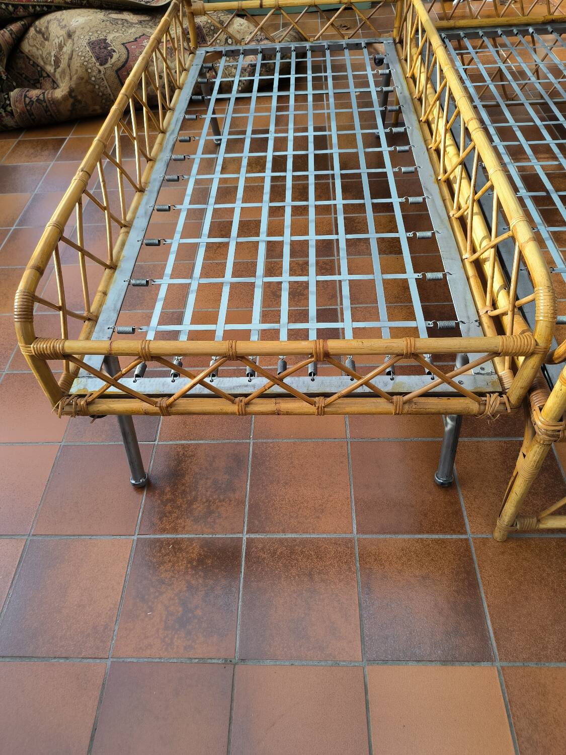 Rattan trundle bed 1960