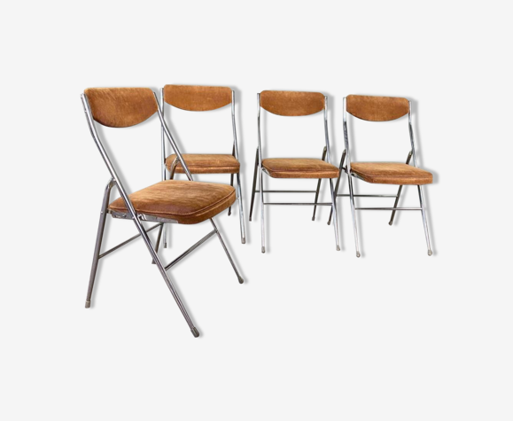 Set de 4 chaises de salle à manger pliantes vintage | Selency