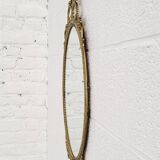Oval Brass Medallion Mirror, Italy, 1950s