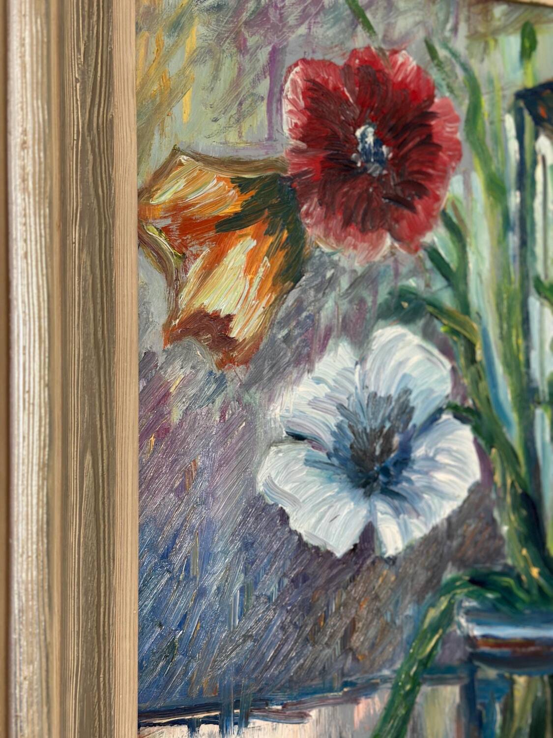 Swedish Oil on Panel – “Flower Still Life” by A. Åslund – Dated 1954