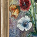 Swedish Oil on Panel – “Flower Still Life” by A. Åslund – Dated 1954