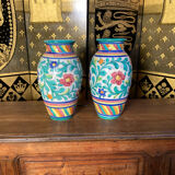 Pair of colorful vases