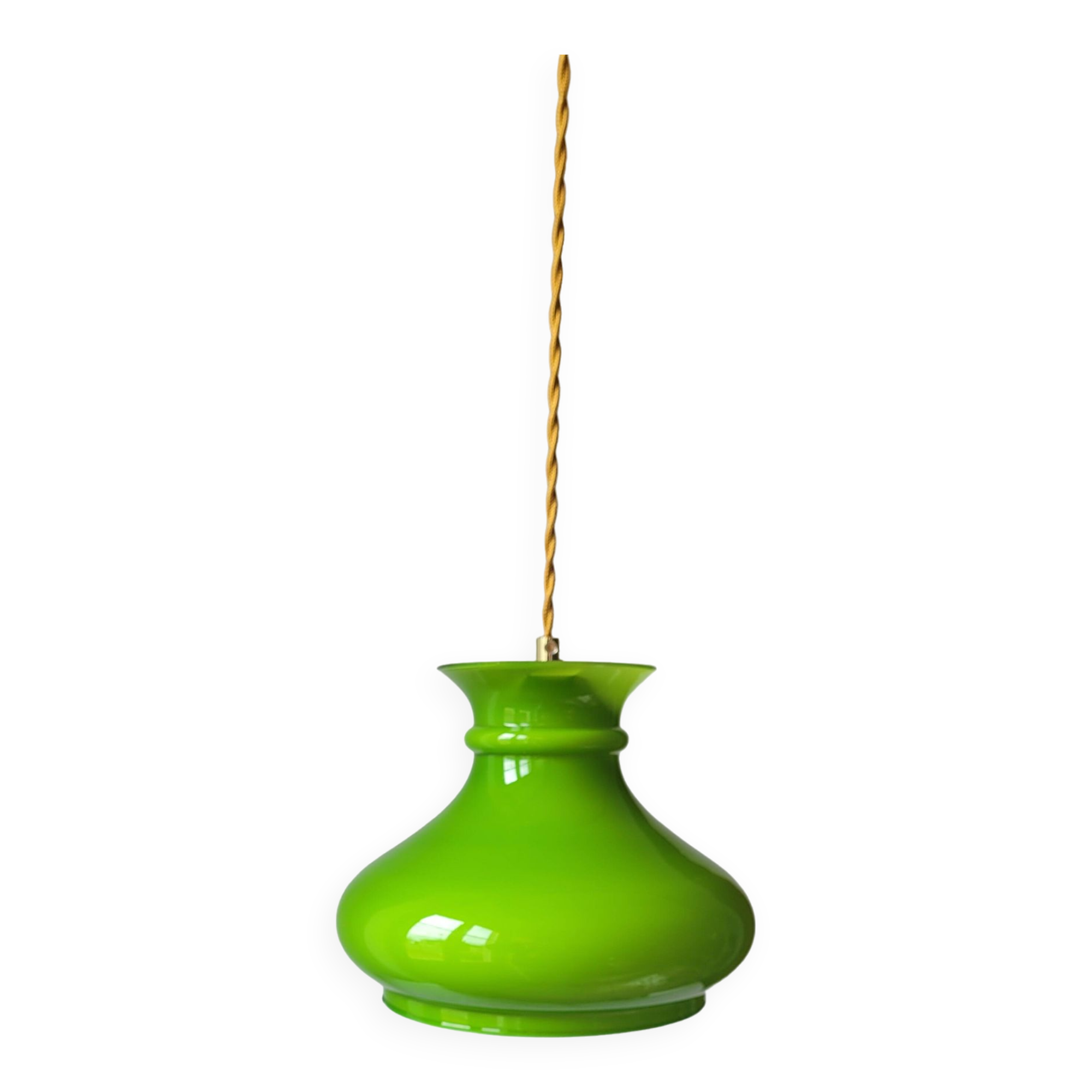 Green opaline pendant light
