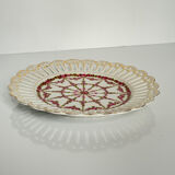 Pair of openwork porcelain plates decorated with roses