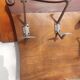 coat rack, hooks, wood and metal, vintage