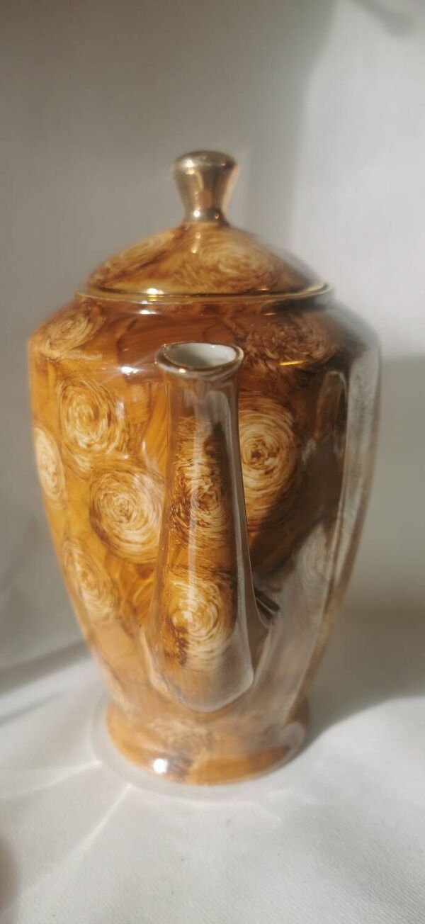 Service à café, thé effet marbré vintage par Wawel, 1970