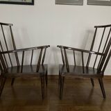 Pair of Baumann armchairs with cushions