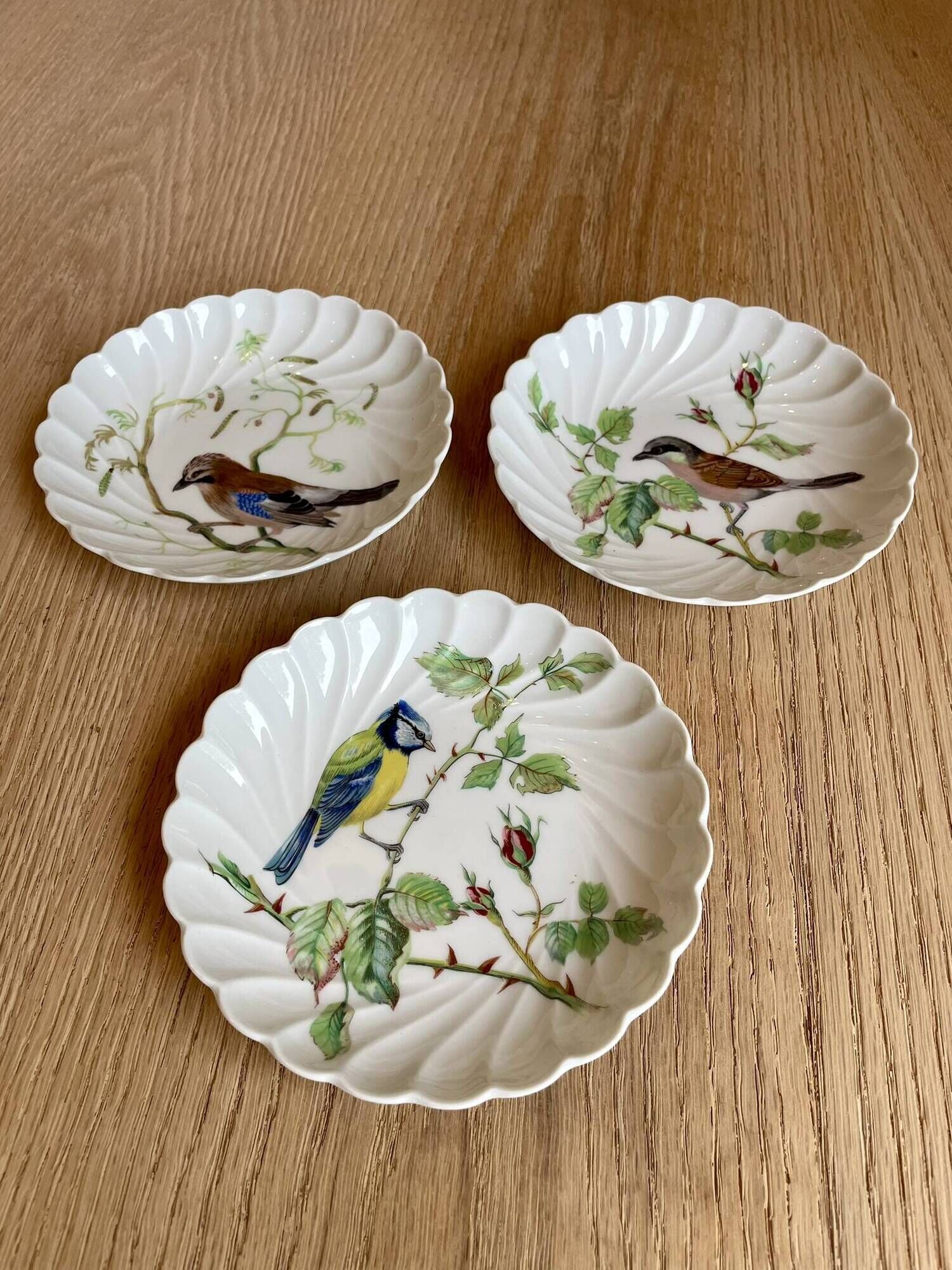 3 small plates / bowls in Limoges Haviland porcelain – Bird design